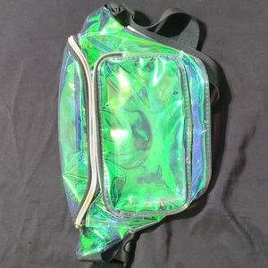 Iridescent green fanny pack